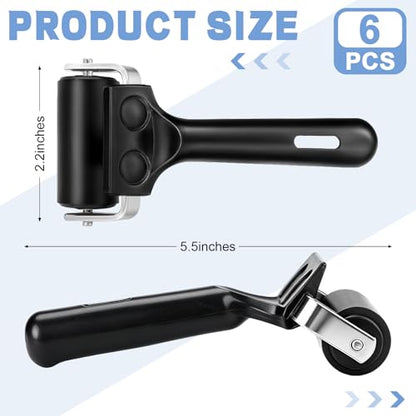 6 Pack 2.2 Inch Rubber Brayer Roller Hard Rubber Rollers for Crafting Printing Printmaking Wallpaper Inking Stamping Gluing