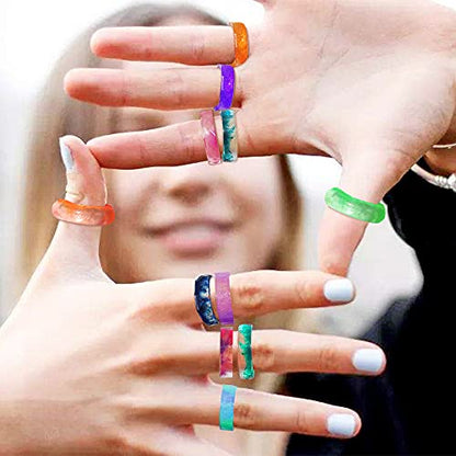 3Pcs Different Shapes Silicone Resin Ring Mold, SENHAI 8 Sizes Ring Jewelry Resin Casting Mold, for DIY Rings, Earrings, Necklace Pendants, Keyrings, Crafts, Decorations Making