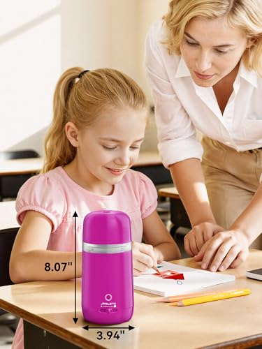 JARLINK Automatic Electric Pencil Sharpener - Hands-Free Operation, 3 Sharpness Modes, 3-Second Sharpening, Rechargeable & Portable for 7-12mm Pencils, Ideal for Classroom and Home Use (Pink) - color: Pink