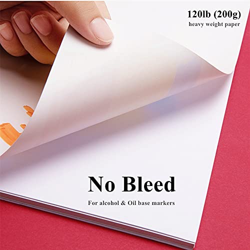A5 Marker Paper Sketchbook Bleedproof Alcohol Markers Pad 60pages (30sheets) Double-Sided 120lb (200gsm) Thick Marker Paper Drawing Art Notebook Gift for Kids Artists - color: A5-1 Pad