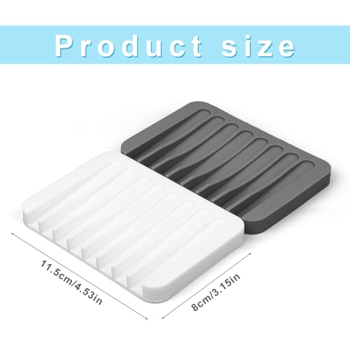 Penitue 2pcs Paint Brush Holder, Silicone Washable Paintbrush Organizer Stand with 8 Slots Brush Rinse Cleaner for Oil Acrylic Watercolor Painting (Gray, White)