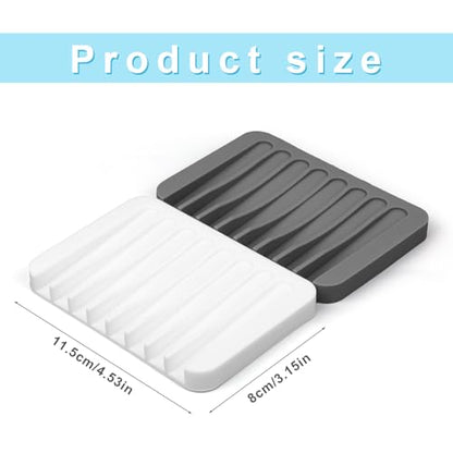Penitue 2pcs Paint Brush Holder, Silicone Washable Paintbrush Organizer Stand with 8 Slots Brush Rinse Cleaner for Oil Acrylic Watercolor Painting (Gray, White)