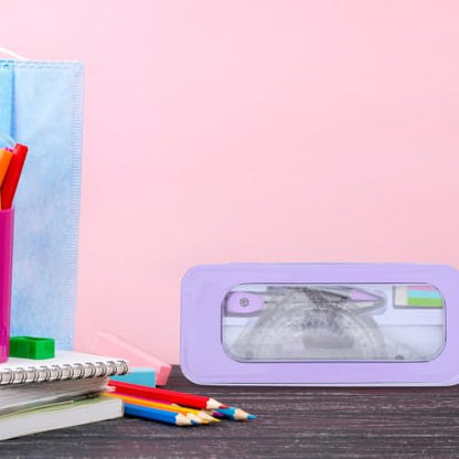 GLEAVI Student Math Geometry Tool Set for School Supplies Accurate Measurement and Math Projects Protractor, Compass, Triangle Ruler, and Eraser, Plastic and Metal Construction