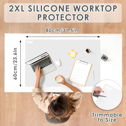 31.5" x 23.6" Extra Large Silicone Mat for Resin Casting, Epoxy and Crafts, Nonstick Silicone Sheet for Jewelry Casting Molds, Clear Countertop Protector Mat Heat Resistant Placemats by Foepoge - color: Translucent
