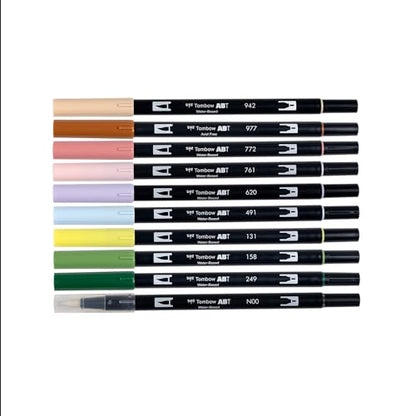 Tombow 56255 Dual Brush Pen Art Markers, Fairies, 10-Pack, Water-Based Ink, for Hand Lettering, Watercolor, Fine Art, Illustrations
