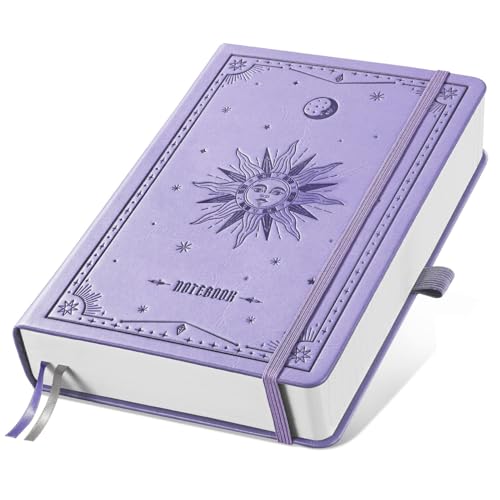 EMSHOI Graph Paper Notebook - 320 Pages, A5 Hardcover Leather, 100gsm Thick Paper, Square Grid Notebook for Women Men Work School Math Writing, Graphing, Engineering, 5.75 x 8.38, Light Purple - color: LightPurple, size: A5 Graph