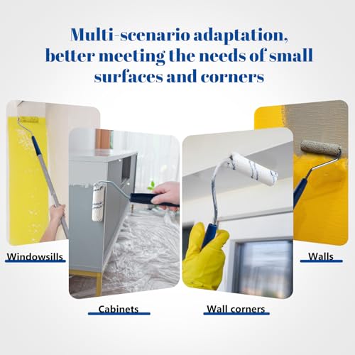 200 Pack 4 Inch Microfiber Paint Roller, Small Paint Roller Covers with 2Pcs Anti Rust Metal Roller Frames, Mini Paint Rollers for House Painting, Wall Painting Tool - size: 4 Inch Paint Roller Kit, 200 Pack