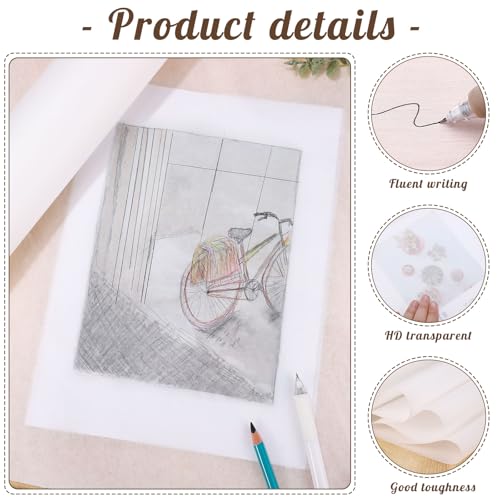 Tracing Paper Roll 24in x 50yd, White Trace Paper Pattern Paper Translucent Tracing Paper for Sewing, Drawing, Sketching, Gift Wrapping - size: 24in x 50yd