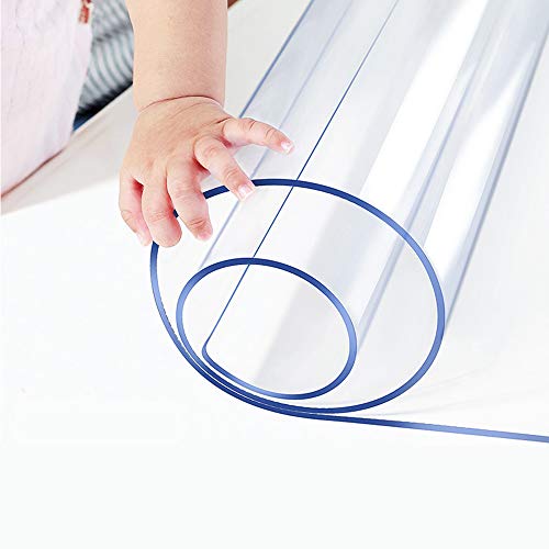 Multi Size Small Office Desk Blotter Protector Mat Clear Plastic Wooden Furniture Surface Protection Tablecloth Vinyl Glass Water Resistant PVC Writing Desk Protector Square Table Cloth Crystal 12x12 - color: Clear Color Rectangle Shape 1.5mm Thick, size: