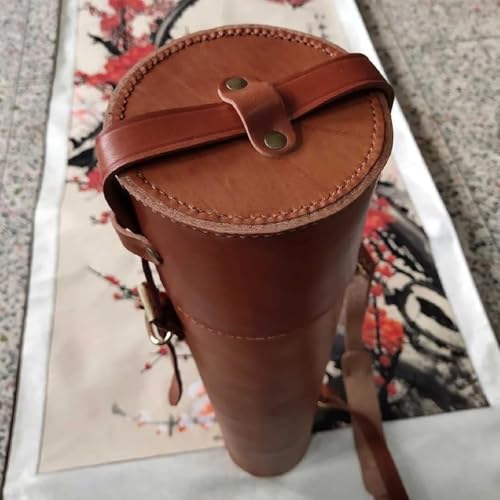 Premium Leather Document Tube 72cm/82cm, Portable Durable Round Storage Cases with Lids, Elegant Travel Case for Blueprints, Artwork, Posters, Drawings, and Important Papers(82*9cm) - size: 82*9cm