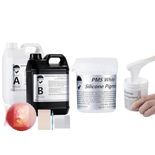 Bundle Set of 20A Silicone Mold Making Kit and White Silicone Pigment