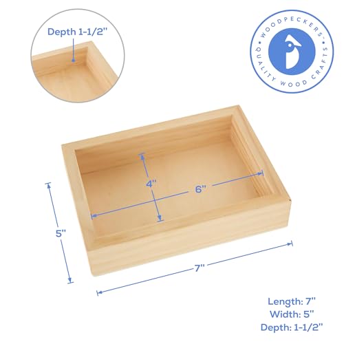 Painting Panels 5x7 x 1-1/2-inch, Pack of 4 Blank Wooden Signs for Crafts, Rectangular Wood Cradled Panels for Home Decor, by Woodpeckers - size: 5 x 7 x 1-1/2 inch