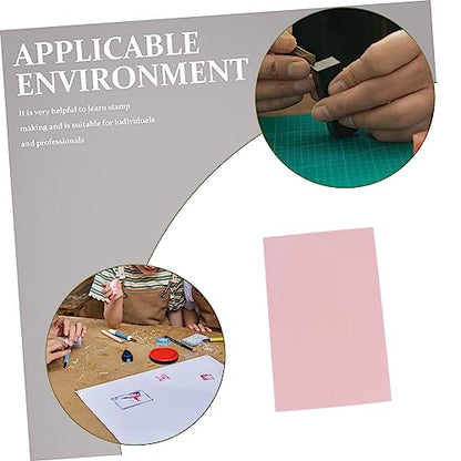 Veemoon 5pcs Rubber Carving Blocks for Stamp Making Soft Smooth Edges for Easy Handling for Crafts and Art Projects Versatile Stamp Accessories