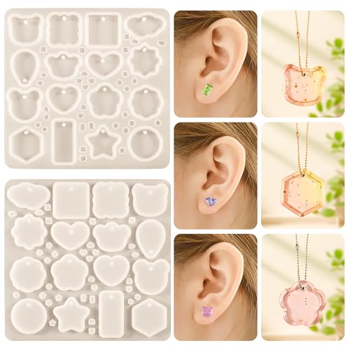 16 Cavity Pendant Molds - Heart, Animal, Candle & More - Resin & Silicone Making Molds - color: pendant-3396