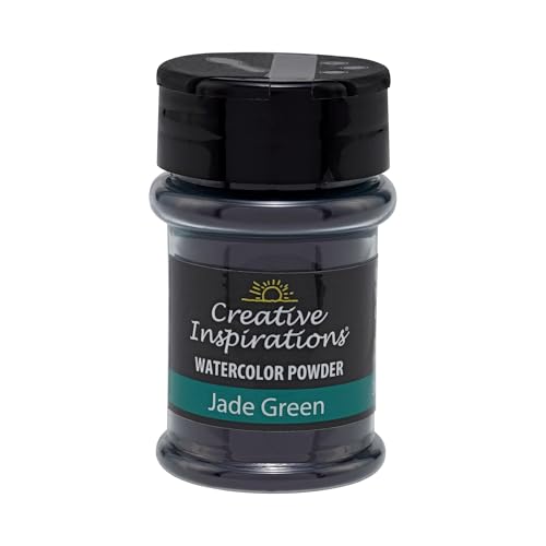 Creative Inspirations Powder Watercolor Paint - 38g Shaker Bottle, Jade Green - Dye-Based Water-Soluble Crystalline Pigments - Non-Toxic, Perfect for Abstract and Spontaneous Effects - color: Jade Green, style: Pack of 1