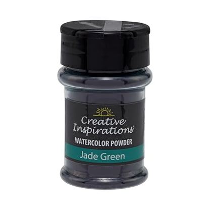 Creative Inspirations Powder Watercolor Paint - 38g Shaker Bottle, Jade Green - Dye-Based Water-Soluble Crystalline Pigments - Non-Toxic, Perfect for Abstract and Spontaneous Effects - color: Jade Green, style: Pack of 1