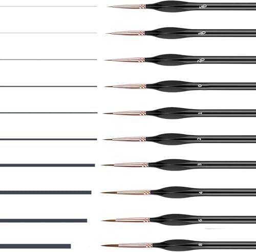 Miniature Paint Brushes Set,10pcs Detail Paint Brushes for Fine Detailing Art Painting, Small Tiny Brushes for Acrylic, Paint by Number, Figurine, Craft, Models