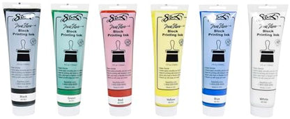 Sax Block Printing Inks for School and Arts and Crafts Use, Fluorescent Colors, 5 Ounce Tubes, Set of 6