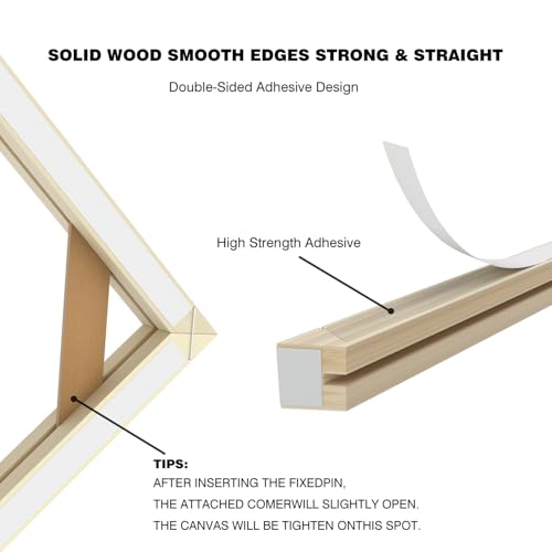 DIY Wood Canvas Stretcher Bars Kit 10" x 16", 1.25” Depth Gallery Wrapped Canvas Frame Kit for Oil Painting, Prints, Sturdy Wooden Frame for Wall Art, Easy Assembly, Made in USA - size: 10"x16"