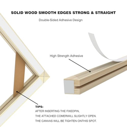 DIY Wood Canvas Stretcher Bars Kit 10" x 12", 1.25” Depth Gallery Wrapped Canvas Frame Kit for Oil Painting, Prints, Sturdy Wooden Frame for Wall Art, Easy Assembly, Made in USA - size: 10"X12"