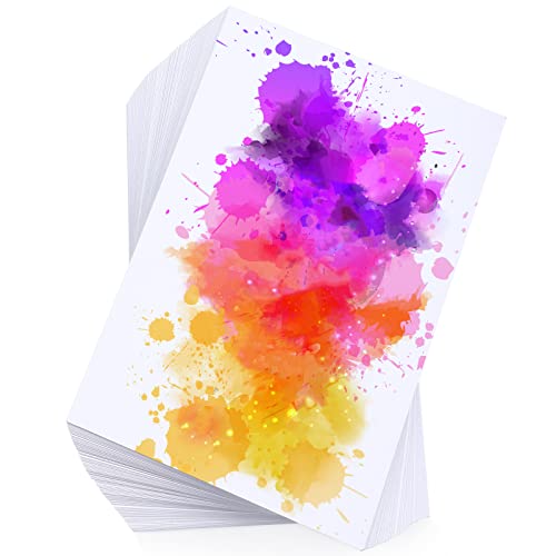 Spiareal 100 Sheets 6 x 9 Inch Watercolor Paper Bulk 140 Lb/300 GSM White Construction Paper Cold Press Blank Cotton Art Paint White Color Pad Artists Drawing Christmas Cards - size: 6 x 9 Inch