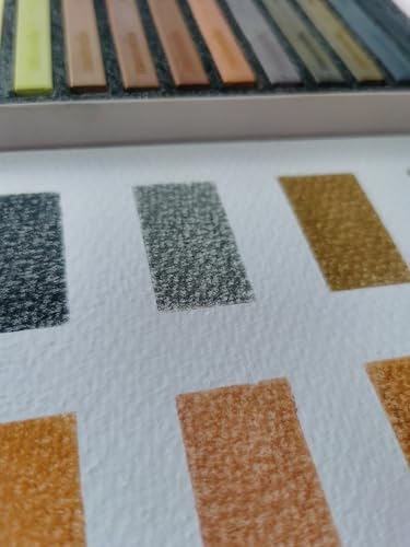 12-Pack Earth Tone Square Soft Pastels Water-Soluble Blendable Artist Drawing Pastels Set for Artists & Hobbyists Drawing, Painting & Sketching (Brown) - color: Brown