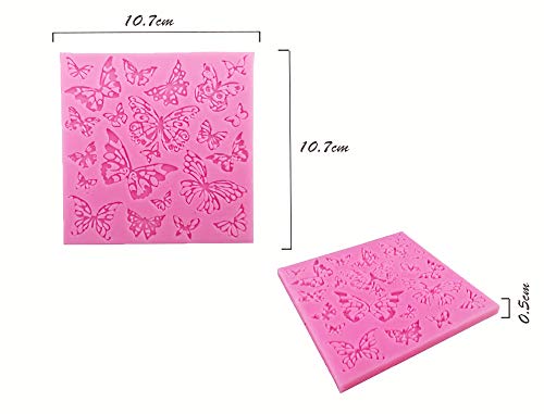 2 Pcs Assorted Hollow Butterfly Shape Molds, Fondant Cake Texture Mat, Food Grade Cake Molds,Gum Paste, Fondant, Candy, Icing, Biscuit Decor, Chocolate Bake Ware Baking Tools