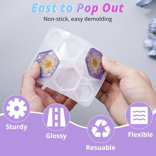 LET'S RESIN Resin Earring Mold, 171 Pcs Resin Jewelry Molds Making Kit with 11 Pack Variety Shape Silicone Molds, Earring Molds for Epoxy Pendant, Earrings, Necklace, Keychains - color: Geometric Earring Molds