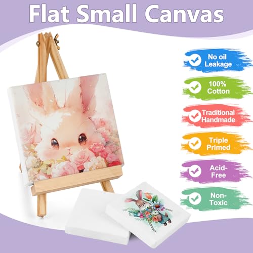 ESRICH Small Canvases for Painting 3x3IN, Mini Canvas in Bulk 12Pack, 2/5In Profile Small Square Canvas, Blank Canvases are Great for School Projects and Kids Birthday Parties, Home Decor Project. - size: 3x3in-12Pack