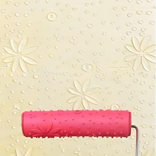 7"DIY Patterned Paint Roller | Decorative Art Texture Roller | Embossing Texture Rubber Roller Painting Supplies | Pattern Art Texture Tools for Household Wall Painting (BK060R) - style: BK060R