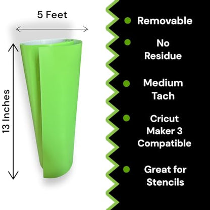 LiME LiNE Transfer Tape, Clear with Alignment Grid, No Residue - for Transfering Stencils and Decals (Removable Vinyl) - color: Removable Vinyl