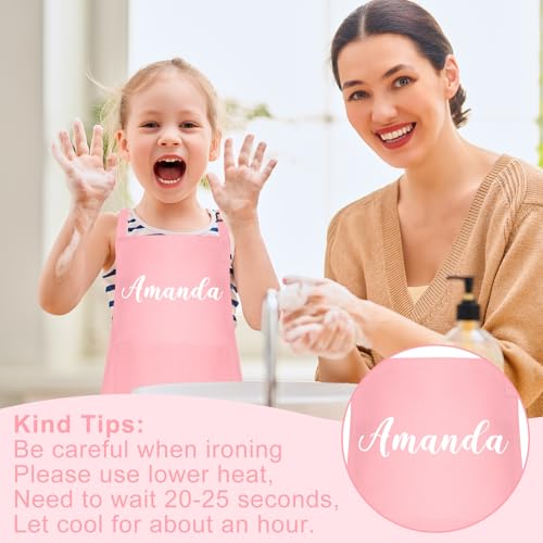 10 Pack Kids Apron Children Apron Adjustable with 2 Pockets Kids Chef Painting Aprons for Cooking Baking Painting Crafts Making (Pink) - color: Pink