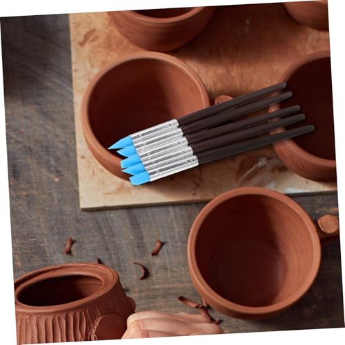DECORNIJIA 5-Piece Soft Clay Wipe Out Tool Set for Sculpting Silicone Tip Shaping Pens for DIY Art Projects and Pottery