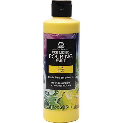 FolkArt Pre-Mixed Acrylic Pouring Paint, 8 oz, Yellow - color: Yellow