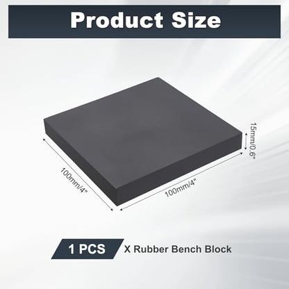 HARFINGTON Rubber Bench Block 4"x4"x0.6" Black Rubber Stamping Block Square Anti Vibration Pads for Jewelry Making Hammering Shaping Chasing Flattening Metals - size: 4"x4"x0.6"
