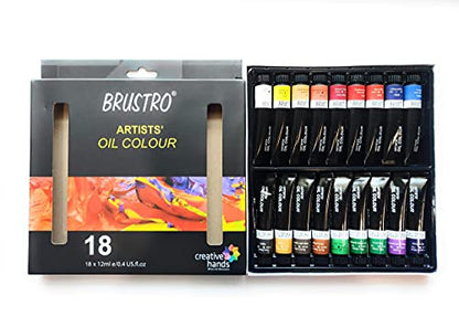 BRUSTRO Artists Oil Colour Set Of 18 Colours X 12Ml Tubes 12 ml tubes