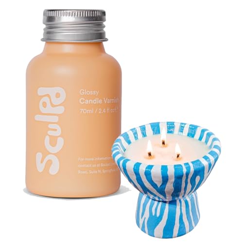 Sculpd Glossy Clear Coat Candle-Making Acrylic Varnish for Acrylic Painting - Colorless Scratch Resistant High Gloss Varnish for Clay Candles & Pottery - Air Dry Clay Glaze Sealer, 70ml - color: Gloss Candle Varnish, size: 70 ml