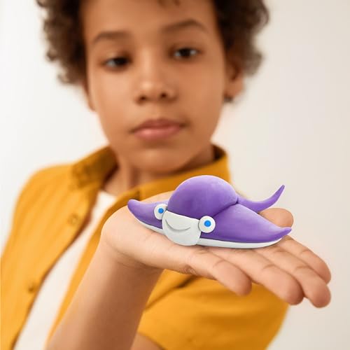 Hey Clay 15 Cans Set - Colourful Modelling Kids Air-Dry Clay 15 Cans with Sculpting Tools and Fun Interactive Instructions for Children Age 3+ (Ocean) - style: Ocean