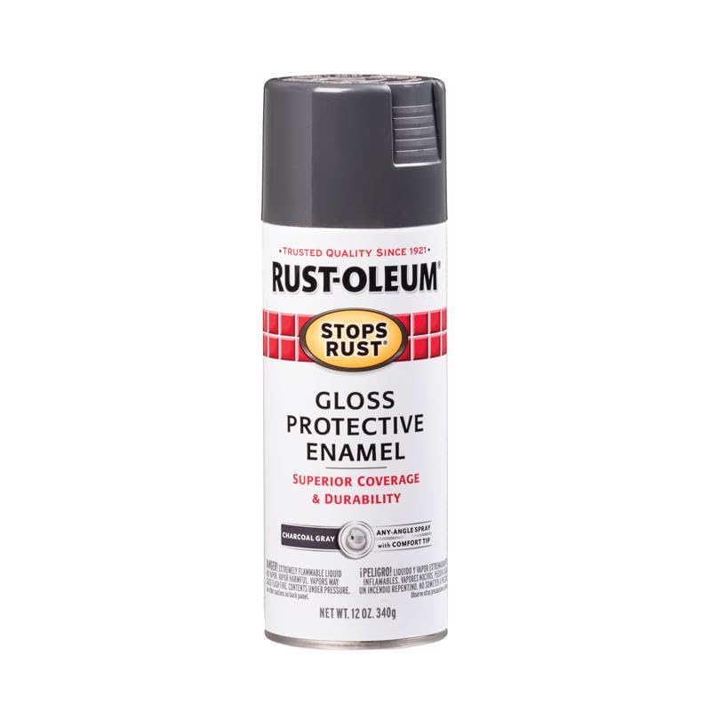 Rust-Oleum 7784830-6PK Stops Rust Spray Paint, 12 oz, Gloss Charcoal Gray, 6 Pack - color: Gloss Charcoal Gray, size: 12 Ounce (Pack of 6)
