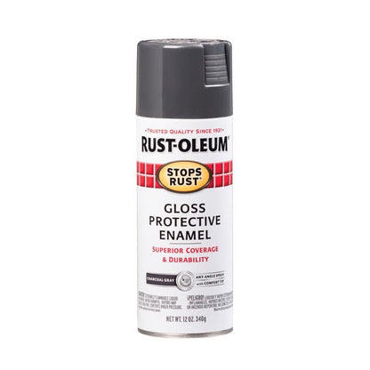 Rust-Oleum 7784830-6PK Stops Rust Spray Paint, 12 oz, Gloss Charcoal Gray, 6 Pack - color: Gloss Charcoal Gray, size: 12 Ounce (Pack of 6)