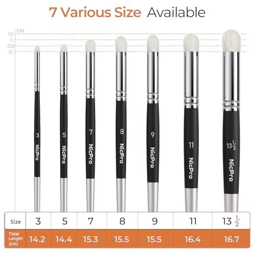 Nicpro Dry Brush Miniature Painting, 7 Sizes Professional Acrylic Drybrush Set with Storage Case, Hobby Detail Paint Brushes for Tabletop & Wargames Miniatures Models Figures Painting