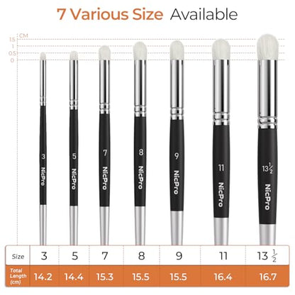 Nicpro Dry Brush Miniature Painting, 7 Sizes Professional Acrylic Drybrush Set with Storage Case, Hobby Detail Paint Brushes for Tabletop & Wargames Miniatures Models Figures Painting
