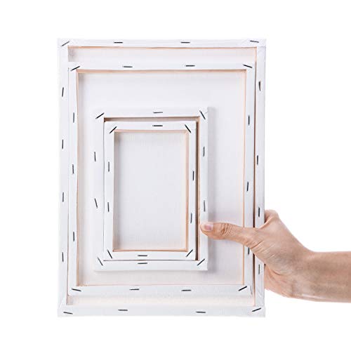 Hestya Assorted Mini Stretched Canvas - 12 Pcs, Small Drawing Canvas, Square Paint Canvas for Christmas Craft (4 x 6 Inches, 5 x 7 Inches, 8 x 10 Inches, 9 x 12 Inches) - size: 4 x 6 Inches/ 5 x 7 Inches/ 8 x 10 Inches/ 9 x 12