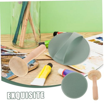 JEWEDECO Versatile Printmaking Tools Ink Plates Mushroom Rollers Wood Carving Knives