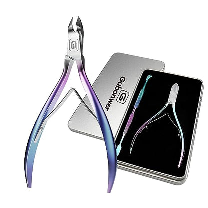 Cuticle Trimmer 3/4 Jaw Extremely Sharp Cuticle Nippers Scissors Stainless Steel Clippers Cutter Remover Pedicure Manicure Nail Tool, cuticle pusher, nail cuticle trimmer professional cuticle cutter - color: Cuticle Nippers+cuticle Pushers/Colorful-s