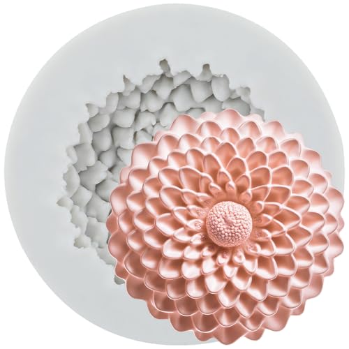 Flower Polymer Clay Mold Chrysanthemum Clay Molds Chrysanthemum Flower Silicone Mold for DIY Crafts Air Dry Plaster Jewelry Making Epoxy Resin Casting - color: Style D