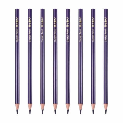 MECCANIXITY 8 PCS Colored Pencils Set, Wooden Oil Based Colored Drawing Pencils for Artists Art Supplies for Teens Adults, Violet - color: Violet