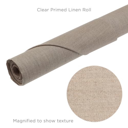 Senso Clear Primed Linen Canvas Roll – 14 oz, Medium Tooth, 72" x 6 Yards – Professional-Grade Linen for Oil, Acrylic, and Mixed Media Painting - size: 72 in x 6 yard