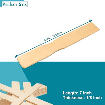 7" Wooden Paint Paddle Sticks/Mixing and Epoxy Sticks - Package of 100ct - size: 7"-Pack of 100ct