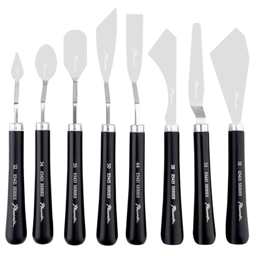 PHOENIX Flexible Palette Knife Set - 8 Pieces Stainless Steel Painting Knives with Gift Box, Art Knife Paint Spatula for Oil Acrylic Paint